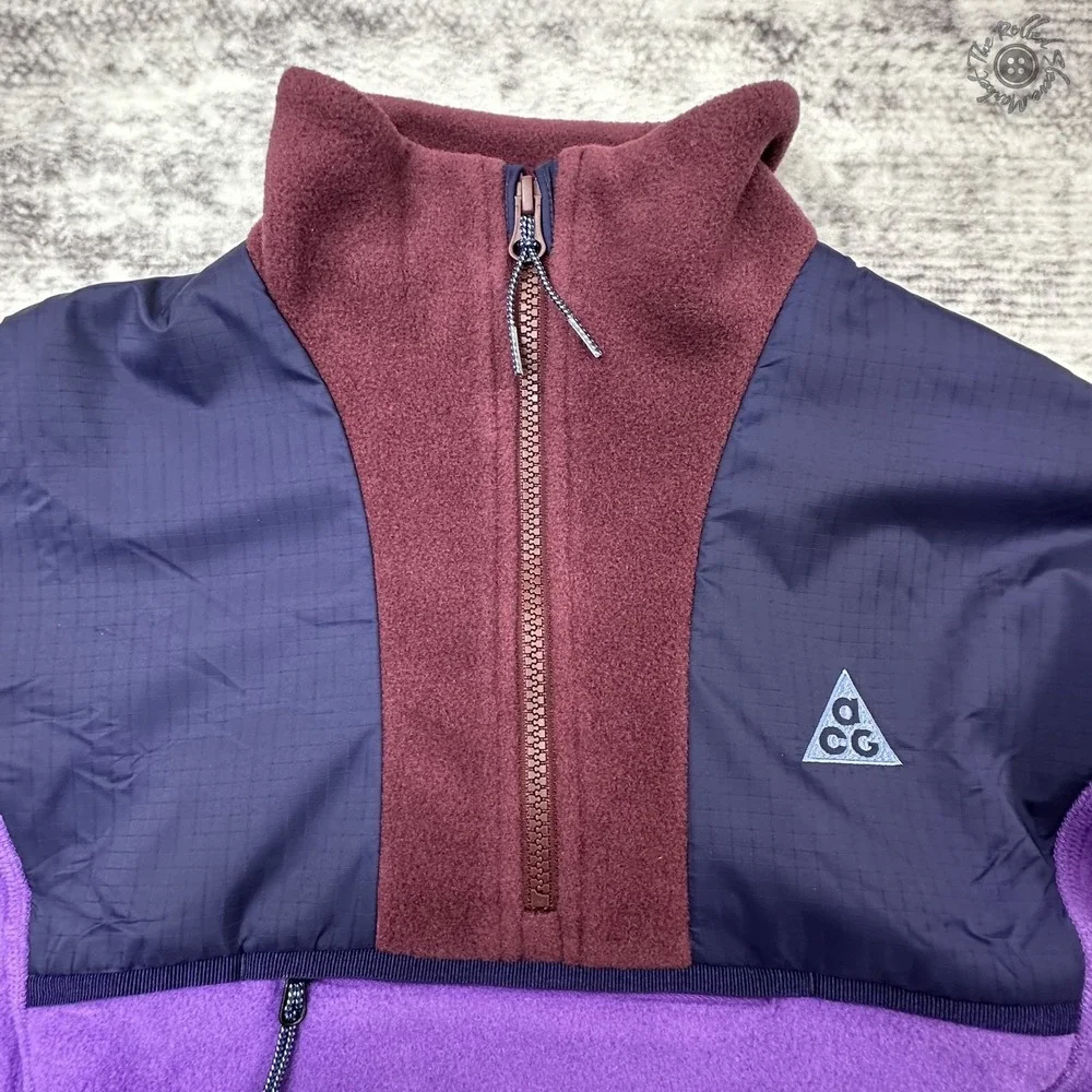 New No Tags Nike ACG Polartec Fleece Kids Small‎ Tunic 1/4 Zip Purple FD2872599